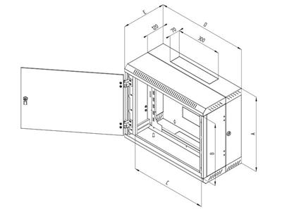 19" dvoudílný rozvaděč 9U/295mm, plechová dveře, IP30, nostost 30kg