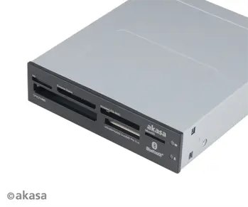 AKASA čtečka AK-ICR-11, bluetooth, s podporou SDXC, černá nebo bílá (obě čela v balení), interní