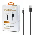 Aligator Datový kabel s prodlouženým microUSB konektorem, 2A, černý