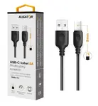 Aligator datový kabel , USB-C, 2A, 1m, prodloužený konektor 9mm, černý