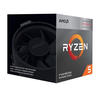 AMD cpu Ryzen 5 3400G AM4 Box (4core, 8x vlákno, 3.7GHz / 4.2GHz, 4MB cache, 65W), Radeon Vega 11, chladič Wraith Spire