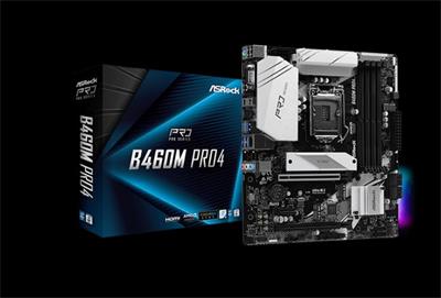 ASROCK B460M PRO4 (intel 1200, 4xDDR4 2933MHz, 6xSATA3, 2xM.2+M.2(wifi), VGA+HDMI +DPort, 1xGLAN, mATX)