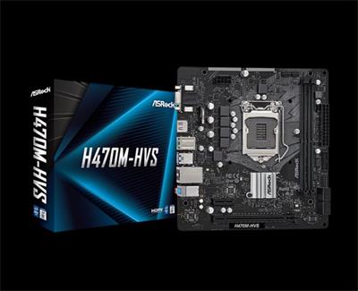 ASROCK H470M-HVS (intel 1200, H470, 2xDDR4 2933MHz, PCIE, VGA+HDMI, 4xSATA3, USB3.2, 7.1, GLAN, mATX)