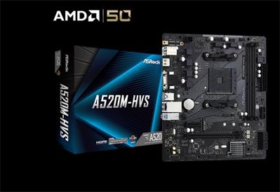 ASROCK MB A520M-HVS (AM4, amd A520, mATX, 2xDDR4 4733+, VGA+HDMI)