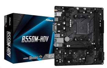 ASROCK MB B550M-HDV (AM4, amd B550, 2xDDR4 4733, 4xSATA3, 7.1, VGA+DVI+HDMI, M.2, USB3.1, mATX)