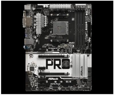 ASROCK MB X370 PRO4 (AM4, amd X370, 4xDDR4, PCIE, VGA+DVI+HDMI, 6x SATA+M.2, USB3.1, 7.1, GLAN, ATX)