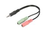 ASSMANN Audio Headset Adapter Cable, 3.5 mm stereo (4-Pin)