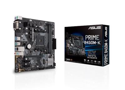 ASUS PRIME B450M-K Socket AM4, B450, 2xDDR4 1 x PCIe 3.0/2.0 x16+2 x PCIe 2.0 x16, mATX