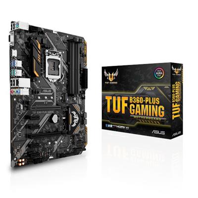 ASUS TUF B360-PLUS GAMING Intel B360 ATX gaming motherboard with Aura Sync RGB LED lighting, DDR4 2666MHz support,16Gbp