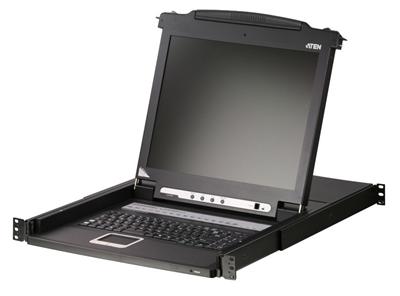 ATEN KVM console CL-1016MA, 16-port PS/2+USB, OSD, rack, 17" LCD, touchpad, klávesnice