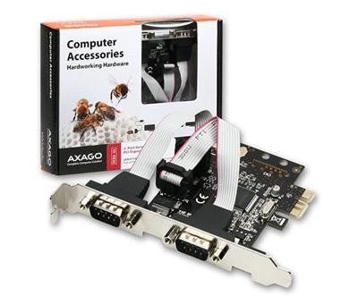 AXAGO - PCEA-S2 PCI-Express adapter 2x seriový port + LP