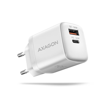 AXAGON ACU-PQ30W Sil nabíječka do sítě 30W,USB-A+USB-C,PD3.0/PPS/QC4+/AFC/Apple,bílá