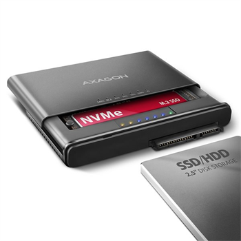 Axagon Clone Master 2,NVMe M.2 SSD&SATA 2.5"/3.5" SSD/HDD,USB-C/USB-A