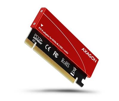 AXAGON PCEM2-S, PCIe x16 - M.2 NVMe M-key slot adaptér, + pasivní chladič