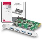 AXAGON PCEU-430V,PCIe adapter 4xUSB3.0,UASP,nabíjení 3A,VIA