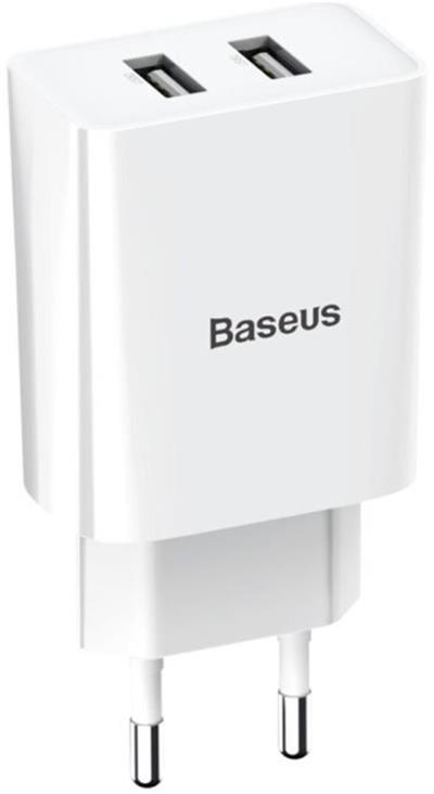 Baseus CCFS-R02 Speed Mini nabíječka 2xUSB 10.5W (2A),bílá