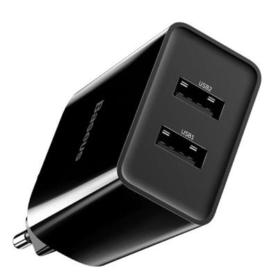 Baseus CCFS-R02 Speed Mini nabíječka 2xUSB 10.5W (2A),černá