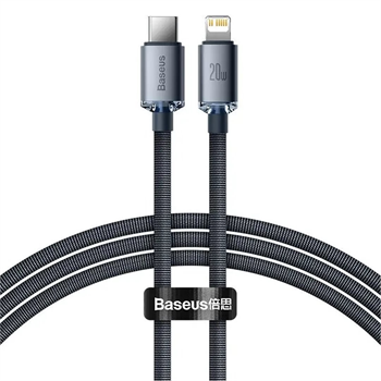 Baseus Crystal Shine Datový kabel USB-C - Lightning 20W 1.2m Black