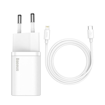 Baseus Super SI set adaptéru USB-C 20W a kabelu USB-C do Lightning 1m,bílý