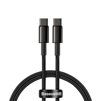 Baseus Tungsten Gold rychlonabíjecí/datový kabel USB-C na USB-C 100W 1m,černý