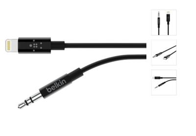 Belkin kabel Lightning - 3,5mm jack, 0,9m - černý