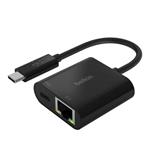 Belkin USB-C adaptér s ethernetem RJ45 + 60W napájení, černá