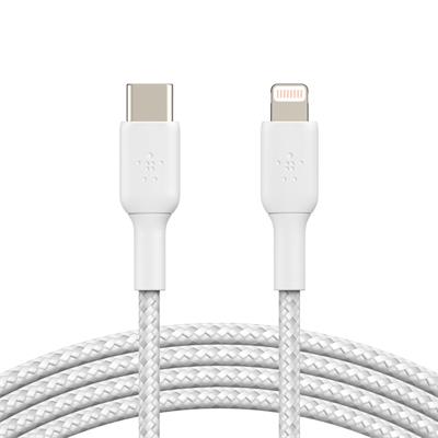 Belkin USB-C kabel s lightning konektorem, 1m, bílý - odolný