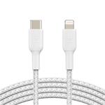 Belkin USB-C kabel s lightning konektorem, 1m, bílý - odolný