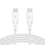 Belkin USB-C na USB-C kabel 100W, 3m, bílý - odolný