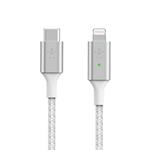 Belkin USB-C Smart LED kabel s lightning konektorem, 1,2m, bílý - odolný