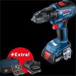 Bosch GSR 18V-50 Professional  43 ks příslušenství + 2x 2,0 Ah baterie + taška na nářadí