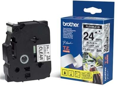 Brother TZ-FX251, 24mm, černý tisk/bílý podklad, O