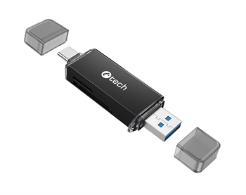 C-tech UCR-02-AL,čtečka karet,USB-A,USB-C,SD,microSD,OTG