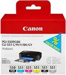 Canon Ink Cart.PGI-550/CLI-551 Multipack für MG6350/MG5450/ iP7250/MX925 PGBK/C/m/y/bk/gy (6496B005)