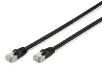 CAT 6 S-FTP outdoor patch cable, Cu, PE, AWG 27/7, length 1 m, black sheath color