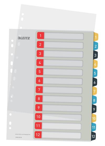 Celoplastové rejstříky Leitz Cosy A4 popisovatelné na počítači 1-6