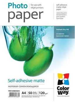 COLORWAY fotopapír/ matte self-adhesive 120g/m2, A4/ 50 kusů