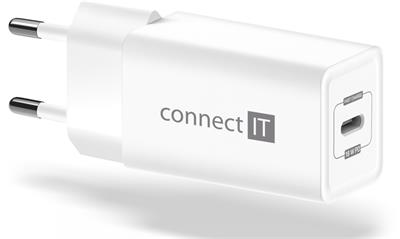 CONNECT IT Fast PD Charge nabíjecí adaptér 1×USB-C, 18W PD, BÍLÝ