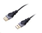 CONNECT IT kabel Wirez HQ USB 2.0 A-A prodlužovací 1.8m,stíněný,zlacené konektory