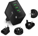 CONNECT IT Nomad2 WorldTravel nabíjecí adaptér 3xUSB-A, 24W, ČERNÝ