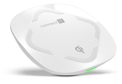 CONNECT IT Qi CERTIFIED Wireless Fast Charge bezdrátová nabíječka, 10 W, bílá