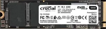 Crucial P1 SSD 500GB,M.2 2280,NVMe/PCIe Gen3 x4 (1900/950MB/s)