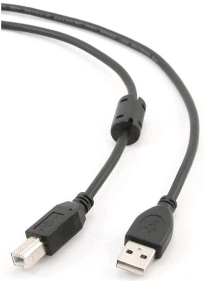 CTECH kabel USB 2.0 A-B Premium, 1.8m černý,ferit,zlacené kontakty