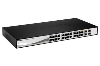 D-Link 24-port 10/100/1000 Gigabit Smart Switch including 4 Combo 1000BaseT/SFP