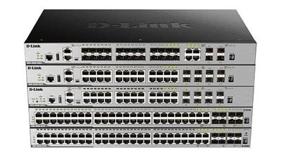 D-Link 44-port GE PoE 370W Layer 3 Stackable Managed Gigabit Switch including 4-port Combo 4-port Combo 1000BaseT/SFP