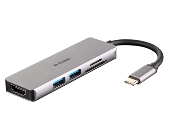 D-Link 5-in-1 USB-C Hub with HDMI and SD/microSD Card Reader