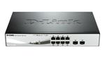 D-Link DGS-1210-08P 8-Port Gigabit PoE Smart Switch with 2 SFP ports (8 x PoE ports, fanless)