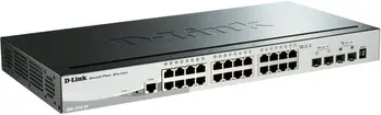 D-Link DGS-1510-28X 28-Port Gigabit Stackable Smart Managed Switch including 2 10G SFP+ and 2 SFP ports (smart fans)