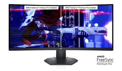 Dell S3422DWG LCD 34"/3440x1440 144Hz/2ms/3000:1/2xHDMI 2.0/DP/USB/VA panel/cerny