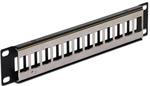 Delock 10” Keystone Patch Panel 12 Port metal black